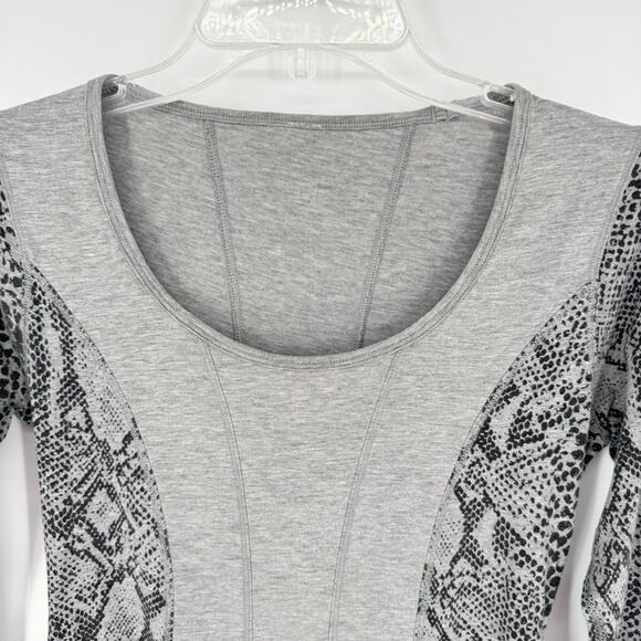 Lululemon Between The Lines Long Sleeve Heathered Grey/Desert Snake Deep Coal 4 - Picture 8 of 12